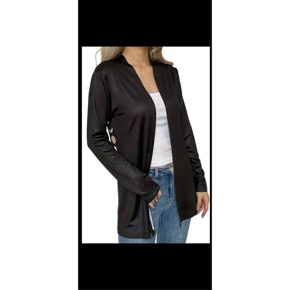 🌚🌛🌞Open front lightweight, casual cardigan, moon, and sun print, several size - Picture 2 of 13